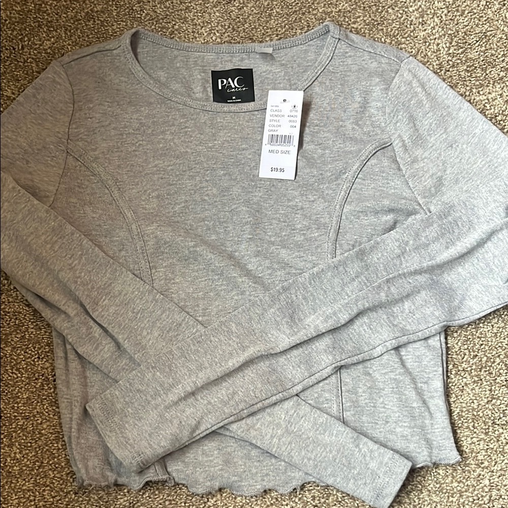 Women's Gray Long Sleeve Top